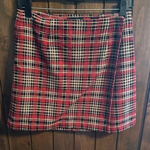 Vintage The Limited Red and Black Plaid Mini Skirt